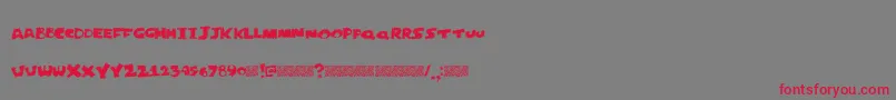 Justperforate-Schriftart – Rote Schriften auf grauem Hintergrund