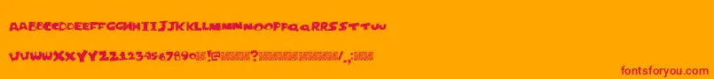 Justperforate Font – Red Fonts on Orange Background