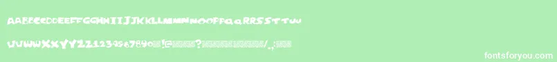 Justperforate Font – White Fonts on Green Background