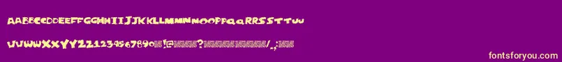 Justperforate Font – Yellow Fonts on Purple Background