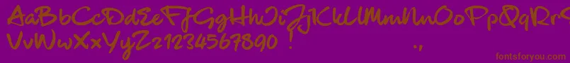 Шрифт BlackhandTrial – коричневые шрифты на фиолетовом фоне