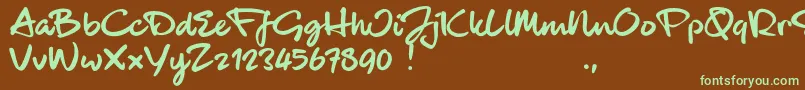 BlackhandTrial Font – Green Fonts on Brown Background
