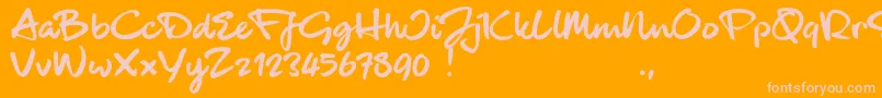 Шрифт BlackhandTrial – розовые шрифты на оранжевом фоне