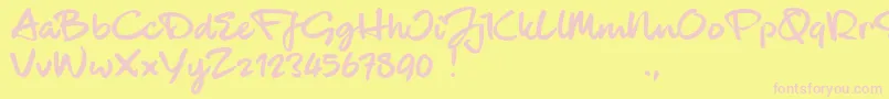 BlackhandTrial Font – Pink Fonts on Yellow Background