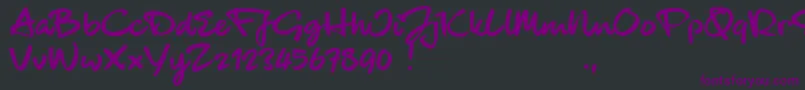 Fonte BlackhandTrial – fontes roxas em um fundo preto