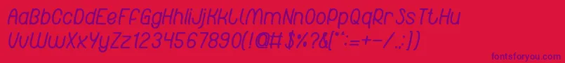 RedLightSpecialBold Font – Purple Fonts on Red Background