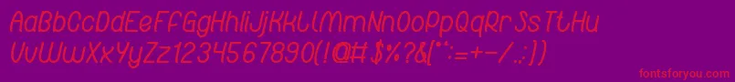 RedLightSpecialBold Font – Red Fonts on Purple Background