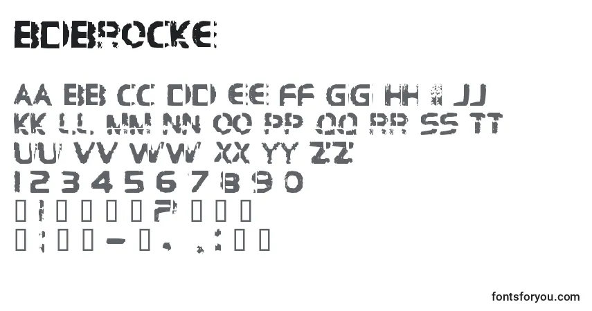Schriftart Bdbrocke – Alphabet, Zahlen, spezielle Symbole
