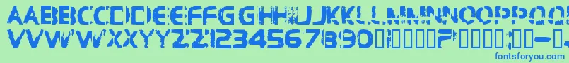Bdbrocke-Schriftart – Blaue Schriften auf grünem Hintergrund