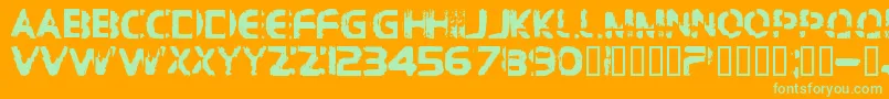 Bdbrocke Font – Green Fonts on Orange Background