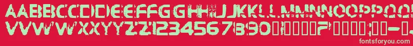 Bdbrocke Font – Green Fonts on Red Background