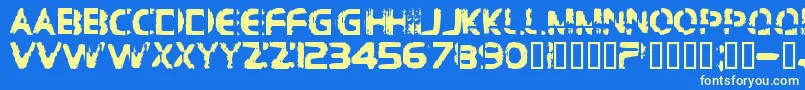 Bdbrocke Font – Yellow Fonts on Blue Background