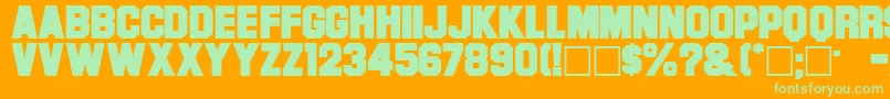 Font Font – Green Fonts on Orange Background