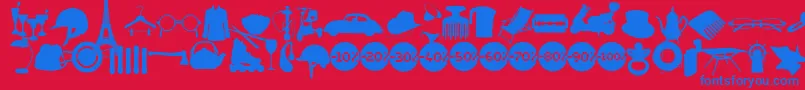 WcSoldOutABta Font – Blue Fonts on Red Background