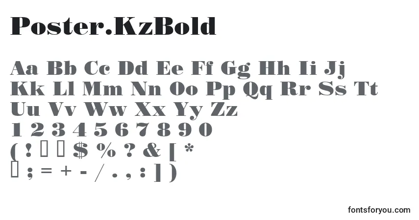 Шрифт Poster.KzBold – алфавит, цифры, специальные символы