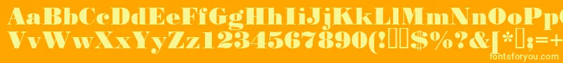 Poster.KzBold-Schriftart – Gelbe Schriften auf orangefarbenem Hintergrund