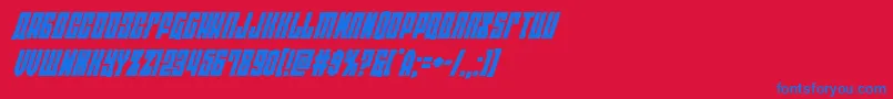 Eastwestsuperital Font – Blue Fonts on Red Background