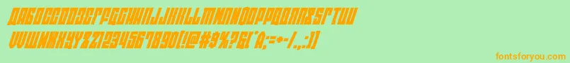 Eastwestsuperital-Schriftart – Orangefarbene Schriften auf grünem Hintergrund