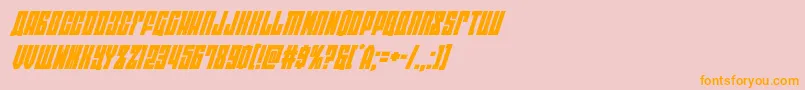 フォントEastwestsuperital – オレンジの文字がピンクの背景にあります。