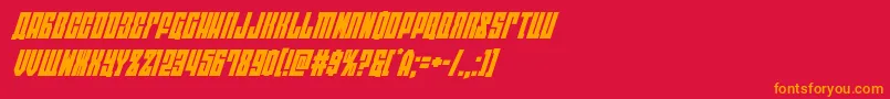 フォントEastwestsuperital – 赤い背景にオレンジの文字