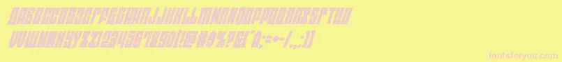 Fonte Eastwestsuperital – fontes rosa em um fundo amarelo