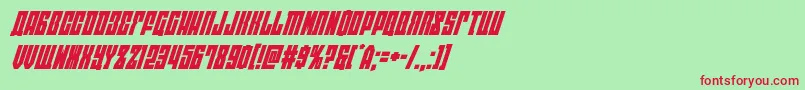 Eastwestsuperital-Schriftart – Rote Schriften auf grünem Hintergrund
