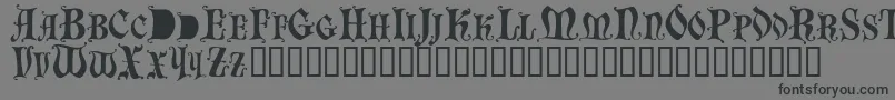 Bastognescapsssk-Schriftart – Schwarze Schriften auf grauem Hintergrund