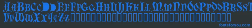 Bastognescapsssk Font – Blue Fonts on Black Background