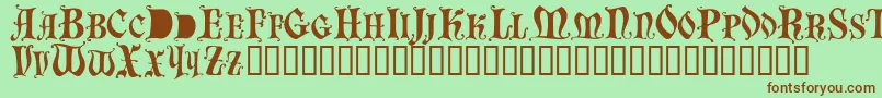 Bastognescapsssk Font – Brown Fonts on Green Background