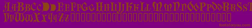 Bastognescapsssk Font – Brown Fonts on Purple Background