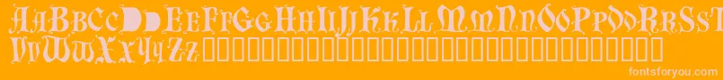 Bastognescapsssk Font – Pink Fonts on Orange Background
