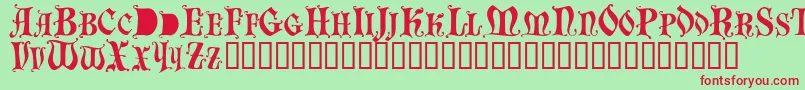 Bastognescapsssk-fontti – punaiset fontit vihreällä taustalla