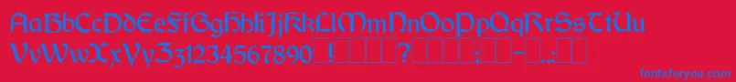 Dundalk Font – Blue Fonts on Red Background