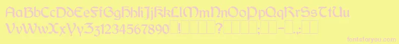 フォントDundalk – ピンクのフォント、黄色の背景