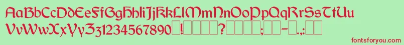 Dundalk Font – Red Fonts on Green Background