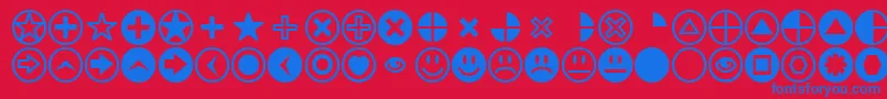 Pizzadude Font – Blue Fonts on Red Background