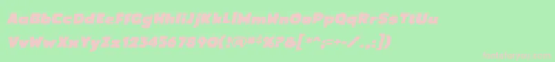 Fonte CrimewaveBbItalic – fontes rosa em um fundo verde