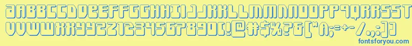 Forcemajeure3D Font – Blue Fonts on Yellow Background