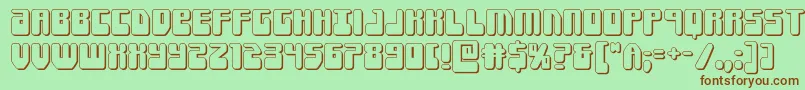 Forcemajeure3D-Schriftart – Braune Schriften auf grünem Hintergrund