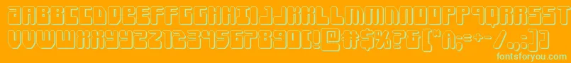 Forcemajeure3D Font – Green Fonts on Orange Background