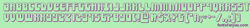 Forcemajeure3D Font – Purple Fonts on Green Background