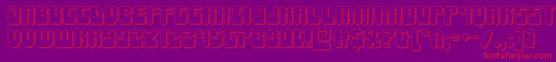 Fonte Forcemajeure3D – fontes vermelhas em um fundo violeta