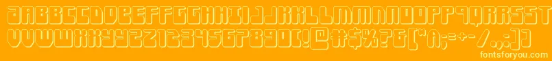 フォントForcemajeure3D – オレンジの背景に黄色の文字