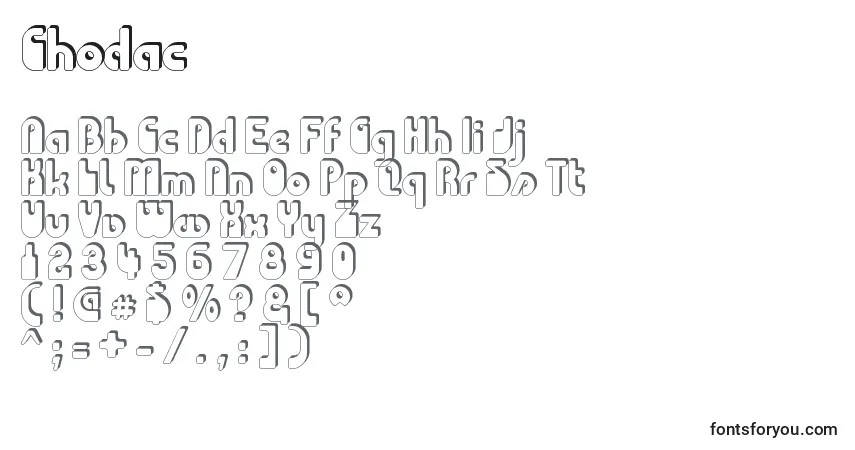 A fonte Chodac – alfabeto, números, caracteres especiais