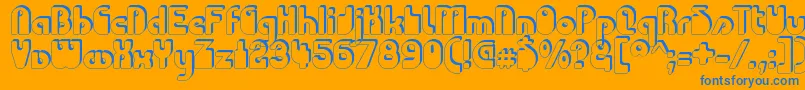 Chodac Font – Blue Fonts on Orange Background