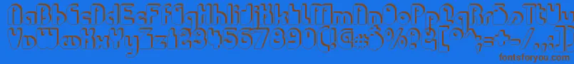 Chodac Font – Brown Fonts on Blue Background