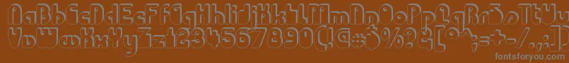 フォントChodac – 茶色の背景に灰色の文字