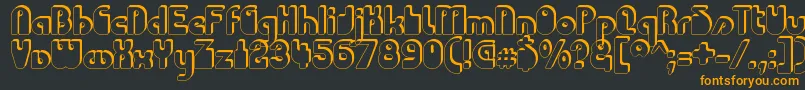 フォントChodac – 黒い背景にオレンジの文字