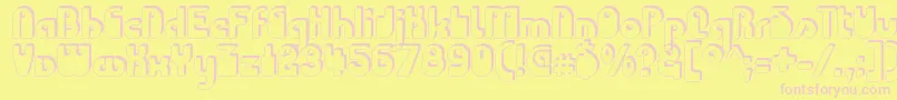 Chodac Font – Pink Fonts on Yellow Background