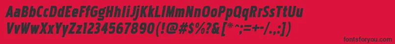 Więcej informacji o czcionce PakenhamcdblItalic Czcionka PakenhamcdblItalic – czarne czcionki na czerwonym tle